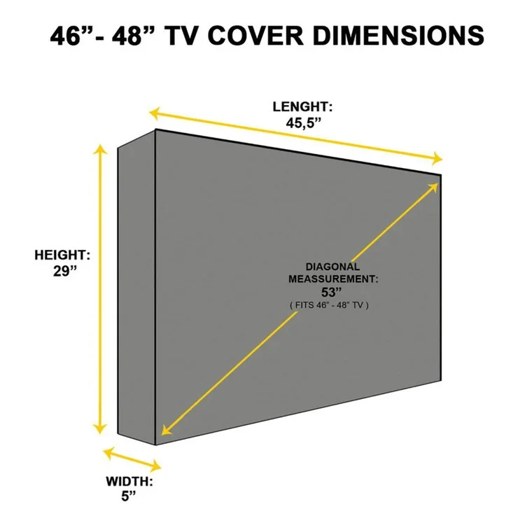 HALIN Polyester Television Protector 46-48 Inch TV Screen Protective Cover Waterproof Case - Beige