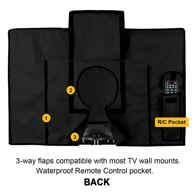 Halin Water Waterproof TV de Protección de la Pantalla TV Cubierta de Poliéster a Prueba de Polvo Protector de Poliéster Para LCD LCD de 55-58 Pulgadas - Negro