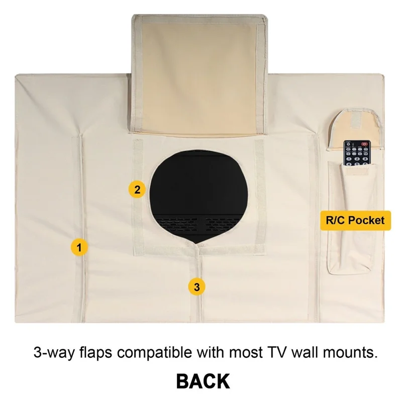 HALIN vandtæt beskyttelsesdæksel til udendørs TV-skærm, støvsikker polyesterbeskyttelse til 55-58 tommer LCD LED - beige