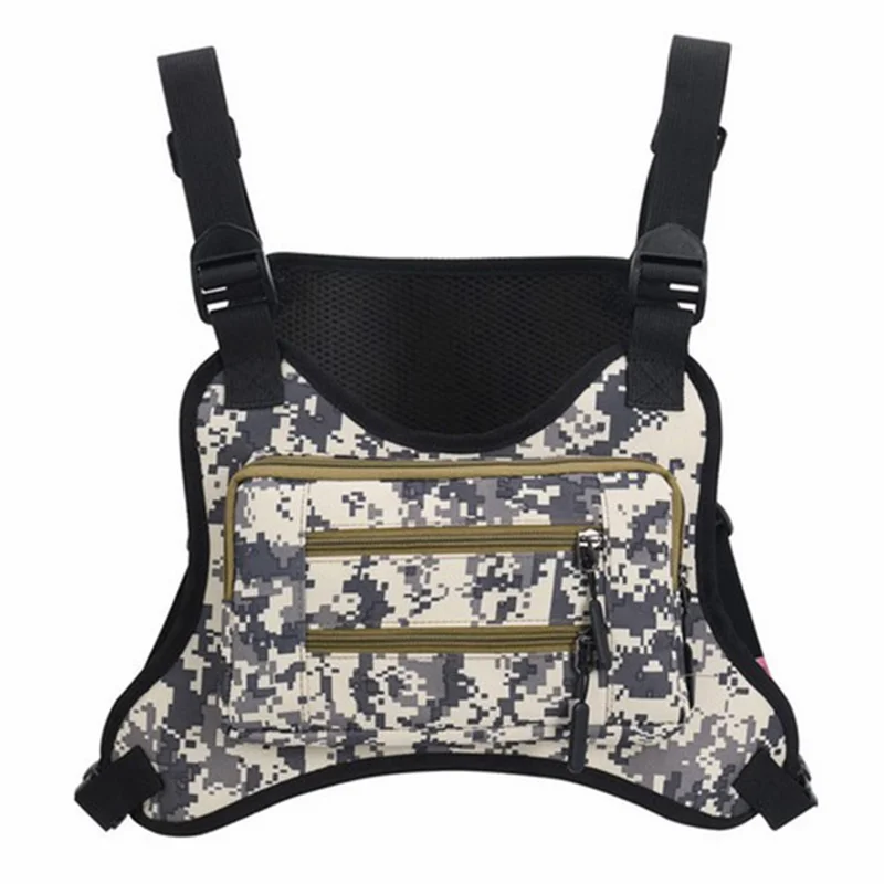 Outdoor Men Tactical Vest Bag Waterproof Polyester Multi-pockets Chest Bag - Digital Camouflage