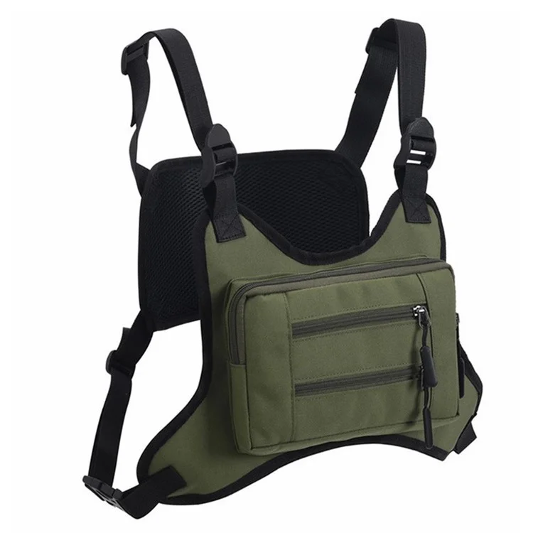 Outdoor Herren Tactical Weste Tasche Wasserdicht Polyester Multi-Taschen Brustbeutel - Army Green