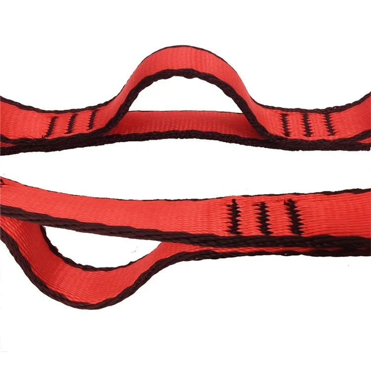 2m Aerial Yoga Hammock Daisy Chains Strap Strong 15KN Climbing Strap Polyester Yarn Chain Sling - Red