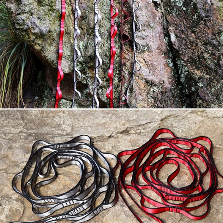 2m Aerial Yoga Hammock Daisy Chains Strap Strong 15KN Climbing Strap Polyester Yarn Chain Sling - Red