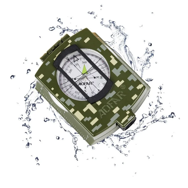 AOFAR AF-4580 Compasso de Liga de Zinco para Uso Externo, Camping e Caminhada, Compasso Fluorescente