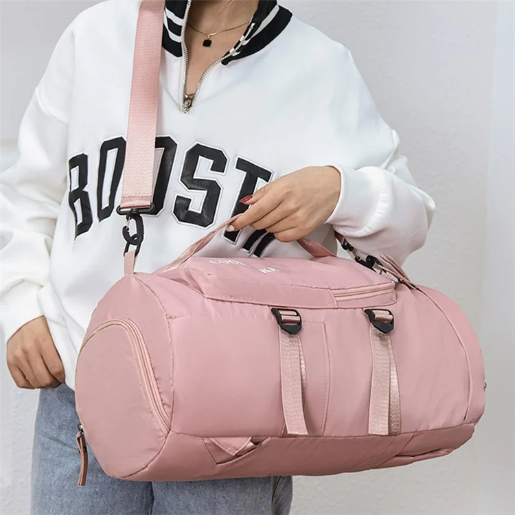 COOMIKKE Large Capacity Oxford Cloth Fitness Backpack Tote Crossbody Bag Unisex Travel Luggage Bag - Light Purple