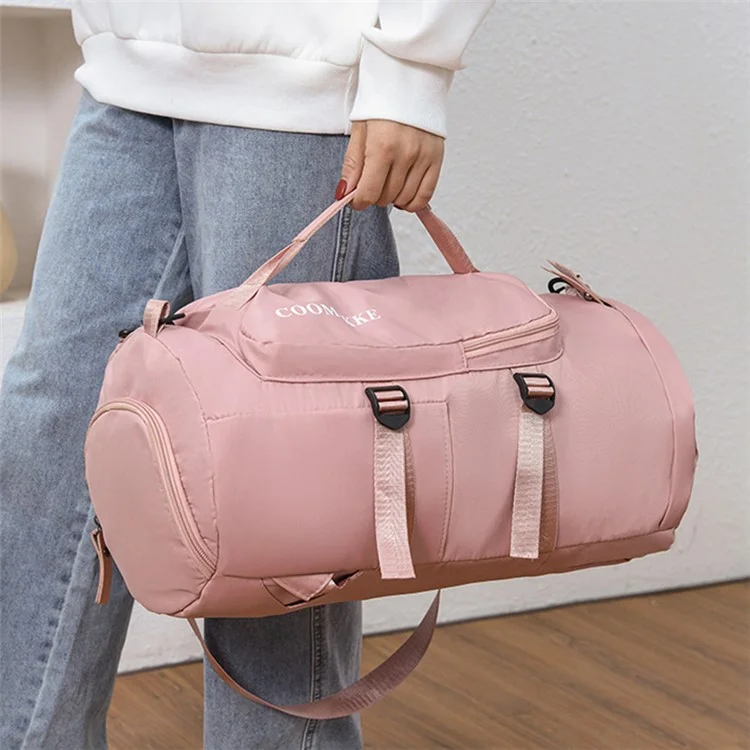 COOMIKKE Large Capacity Oxford Cloth Fitness Backpack Tote Crossbody Bag Unisex Travel Luggage Bag - Light Purple