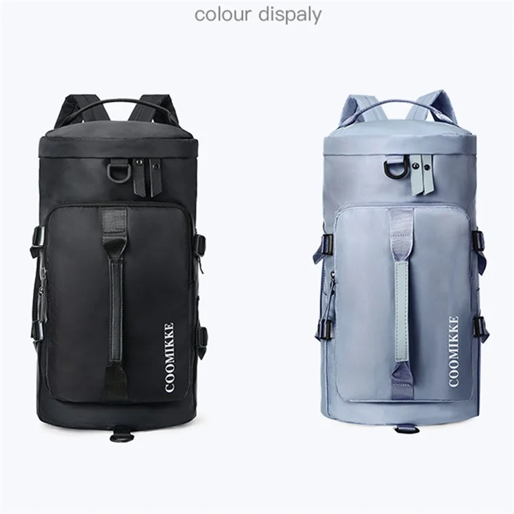 COOMIKKE Large Capacity Oxford Cloth Fitness Backpack Tote Crossbody Bag Unisex Travel Luggage Bag - Light Purple