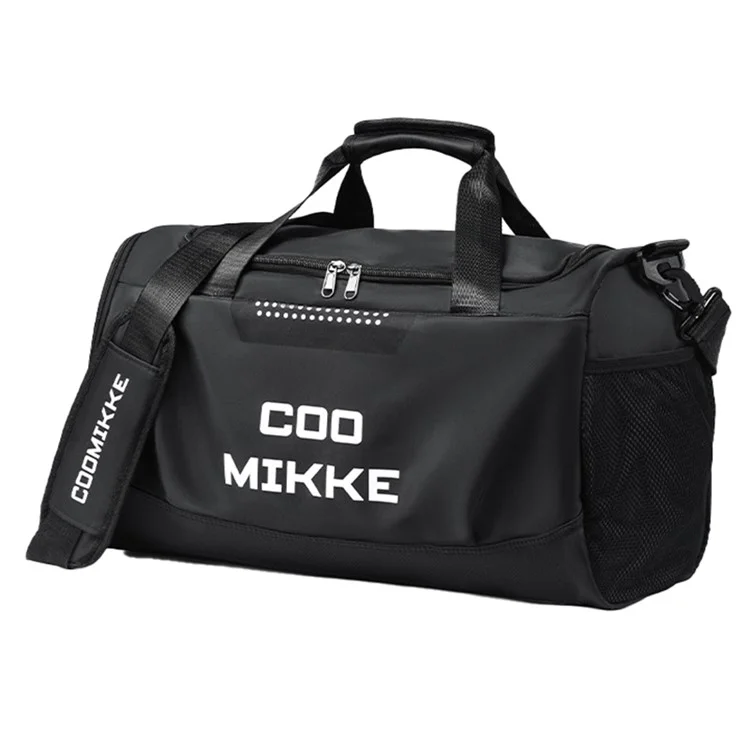 COOMIKKE Unisex Large Capacity Waterproof Fabric Sports Fitness Tote Crossbody Bag Travel Luggage Bag - Black