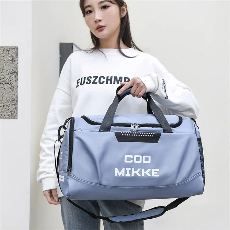 COOMIKKE Unisex Large Capacity Waterproof Fabric Sports Fitness Tote Crossbody Bag Travel Luggage Bag - Black