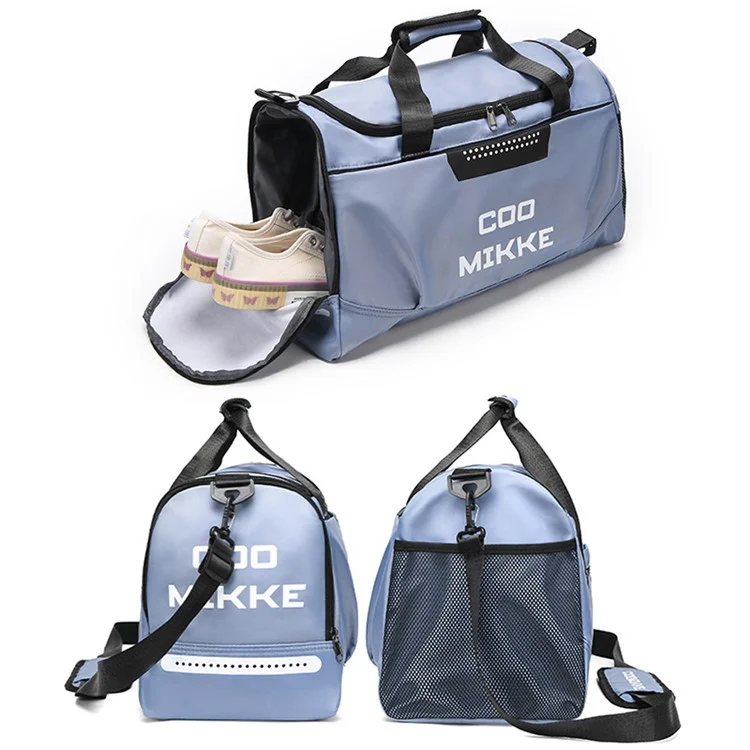 COOMIKKE Unisex Large Capacity Waterproof Fabric Sports Fitness Tote Crossbody Bag Travel Luggage Bag - Black