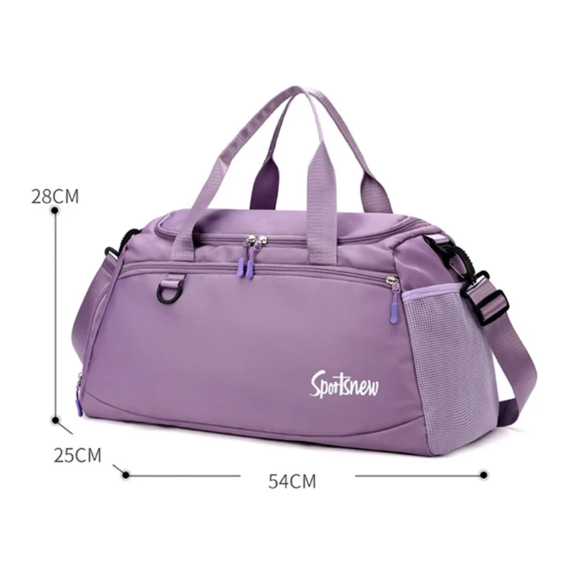 Oxford Cloth Unisex Waterproof Fitness Tote Crossbody Bag Large Capacity Travel Luggage Bag - Baby Blue