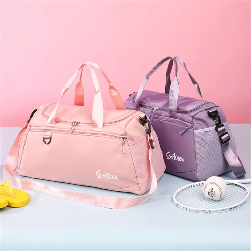 Oxford Cloth Unisex Waterproof Fitness Tote Crossbody Bag Large Capacity Travel Luggage Bag - Baby Blue