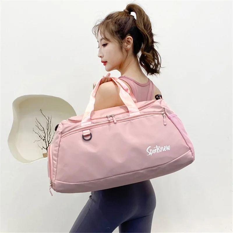 Oxford Cloth Unisex Waterproof Fitness Tote Crossbody Bag Large Capacity Travel Luggage Bag - Baby Blue