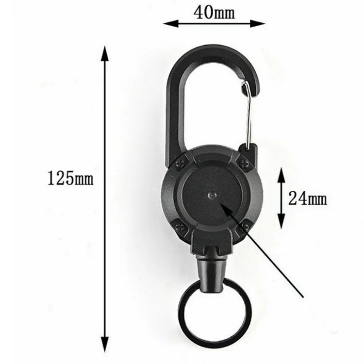 HS-6890 Automatic Retractable Wire Rope Anti-Theft Tactical Keychain Buckle - Purple