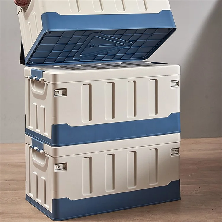 K6301-S 35L ​​camping Camping Camping Box de Almacenamiento Organizador de Troncal, Tamaño S - Azul+blanco