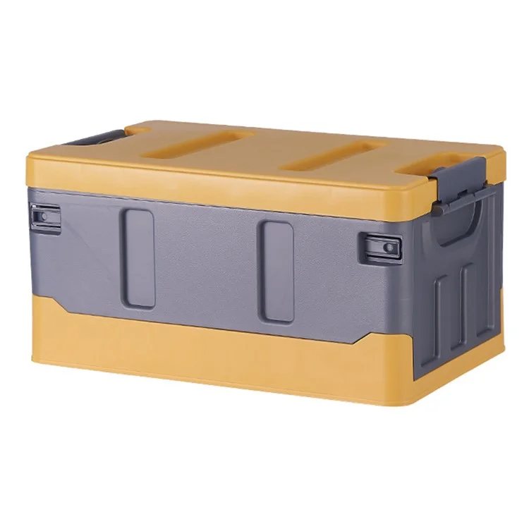 K6301-S 35L Outdoor Camping Folding Storage Box Car Trunk Organizer, Size S - Yellow+Grey