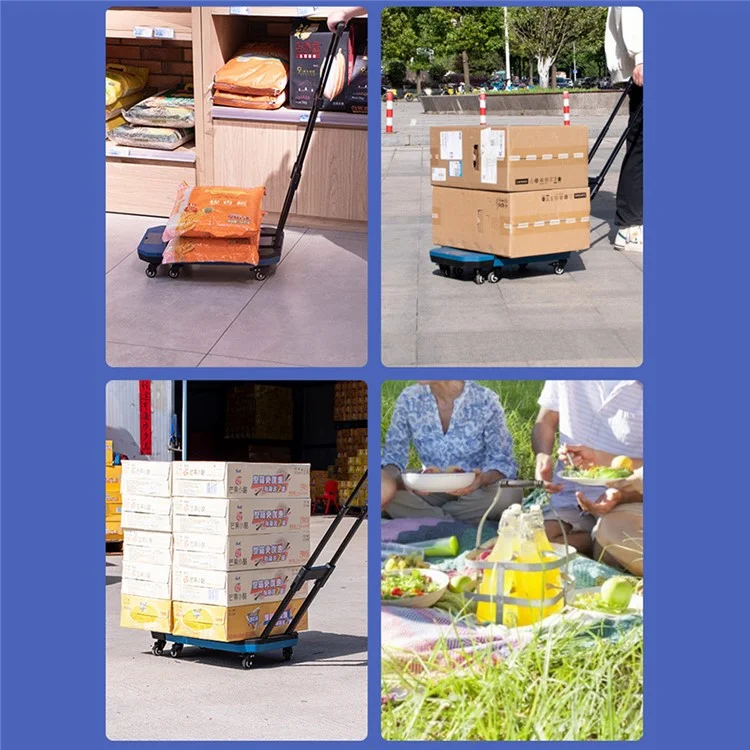 K6703 Télescopique Rod Six-roue Folding Trolley Luggage Cargo Push Chariot, Taille L