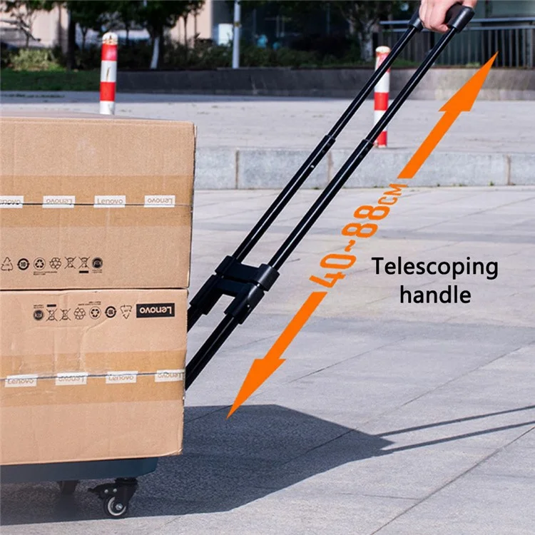 K6703 Télescopique Rod Six-roue Folding Trolley Luggage Cargo Push Chariot, Taille L