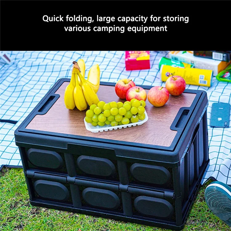 K4001 50L Outdoor Camping Pieghevole Cestino con Coperchio Scatola di Conservazione della Frutta (Nessuna FDA) - Verde Esercito