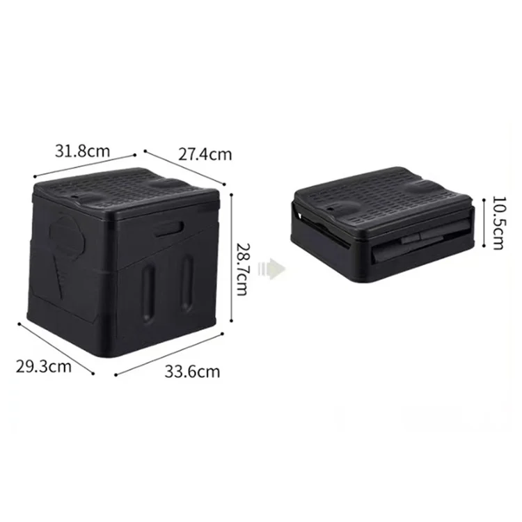K6203-T PP Pieghevole Toilette Portatile per Campeggio Auto Toilette Riutilizzabile Emergenza Toilette - Nero