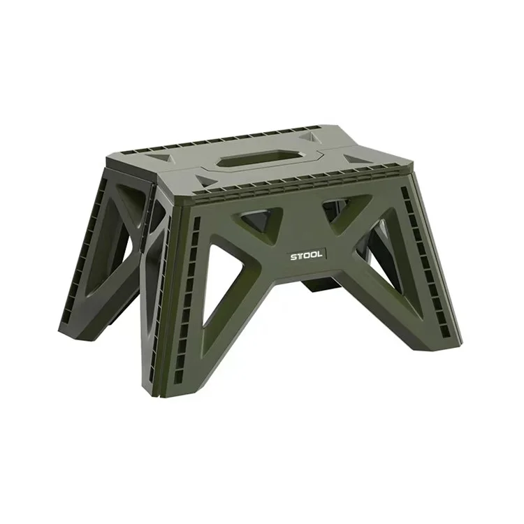 6901-S Portable PP Folding Stool Home Outdoor Camping Fishing Stool, Size S - Army Green