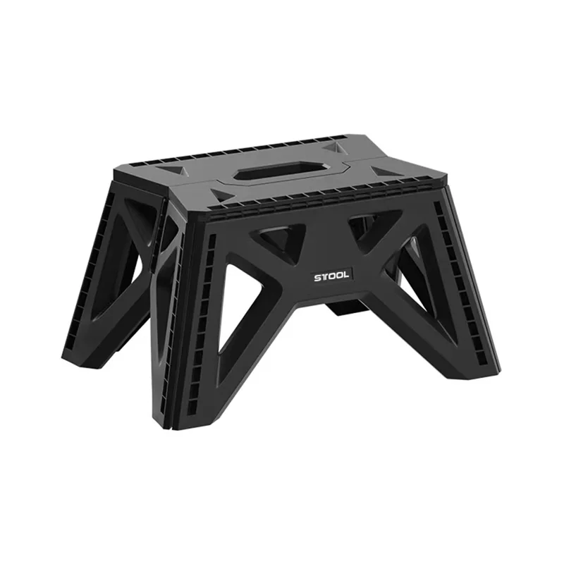 6901-S Portable PP Folding Stool Home Outdoor Camping Fishing Stool, Size S - Black