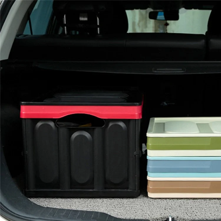 K6101-M 30L SUV Trunk PP Storage Case Folding Car Organizer Box - Preto