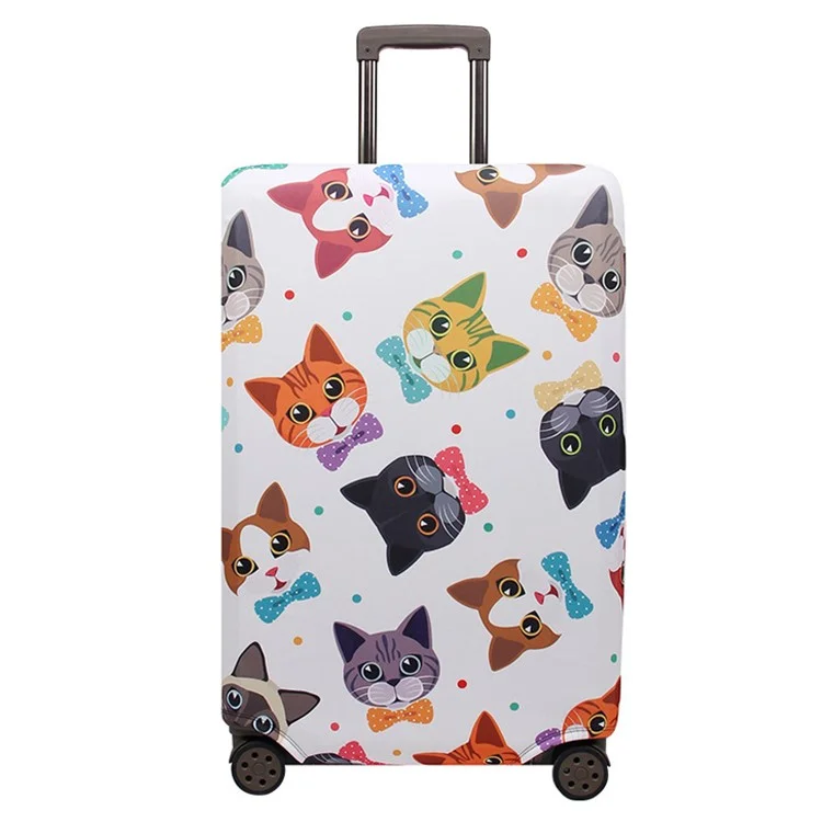 XT-1000 For 25-28 Inch Suitcase Protective Sleeve Travel Luggage Dust Cover, Size L - Cartoon Cat