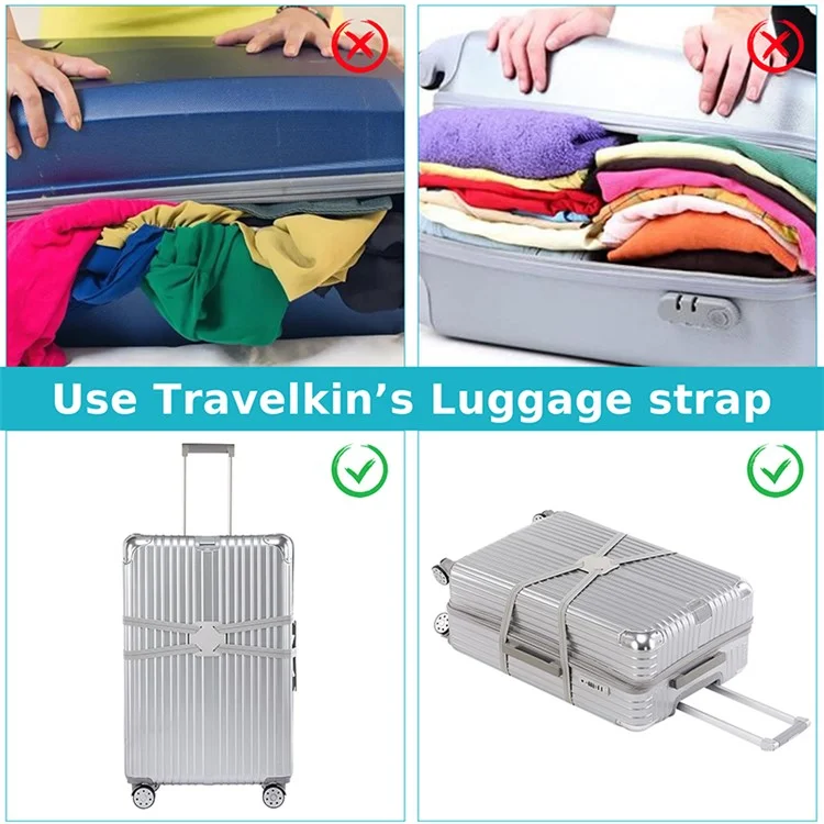 003 Ajustável Bolsa de Bagagem Binding Strap Viagem Mala Elástica Fixando Strap - Azul Lago