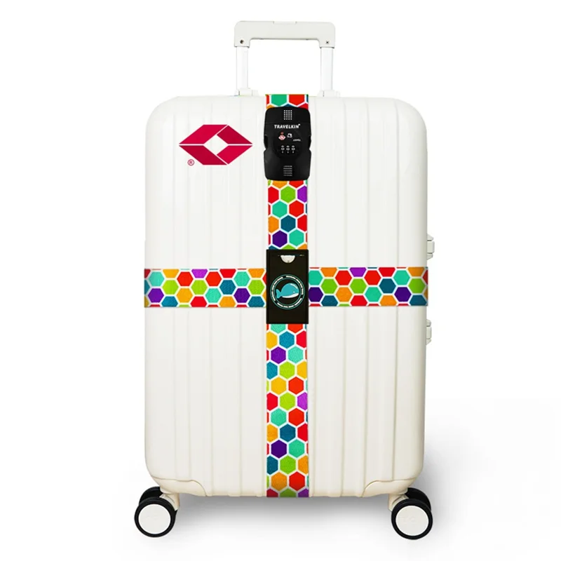 TSA-001 Suitcase Fixed Belt with TSA Password Lock Luggage Packing Strap - Honeycomb