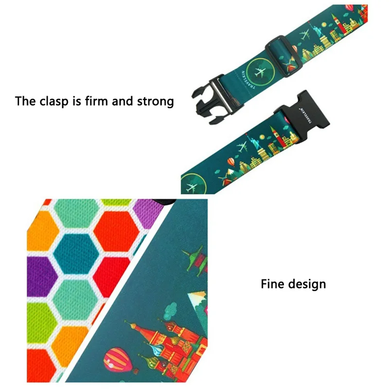 TSA-001 Suitcase Fixed Belt with TSA Password Lock Luggage Packing Strap - Houndstooth