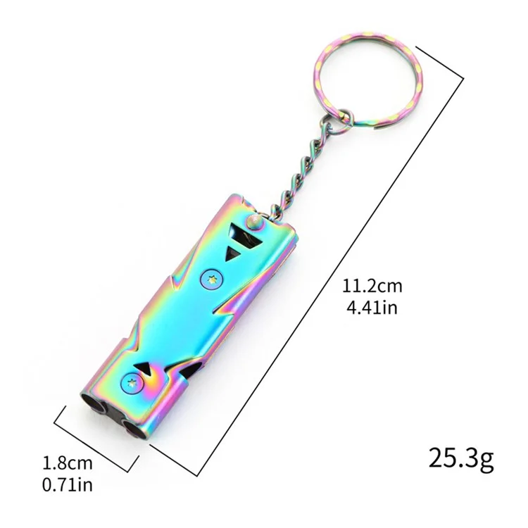 Stainless Steel Loud Emergency Survival Whistle for Camping Hiking Sports Dog Training - Multi-color