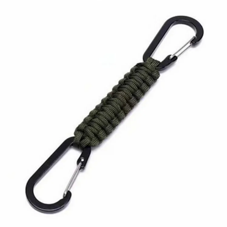 YT15010 Outdoor Climbing Paracord Llavero Carabinero Hecho a Mano Equipo de Emergencia - Verde del Ejército