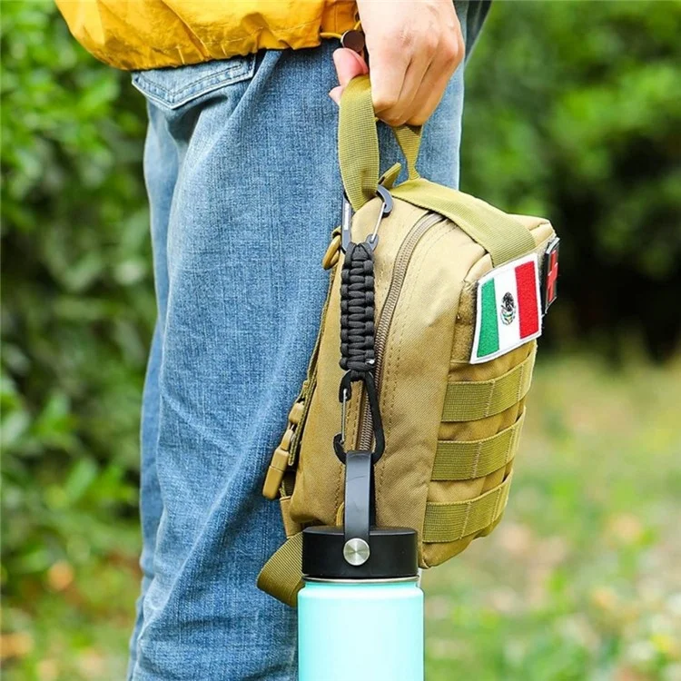 YT15010 Outdoor Climbing Paracord Llavero Carabinero Hecho a Mano Equipo de Emergencia - Verde del Ejército