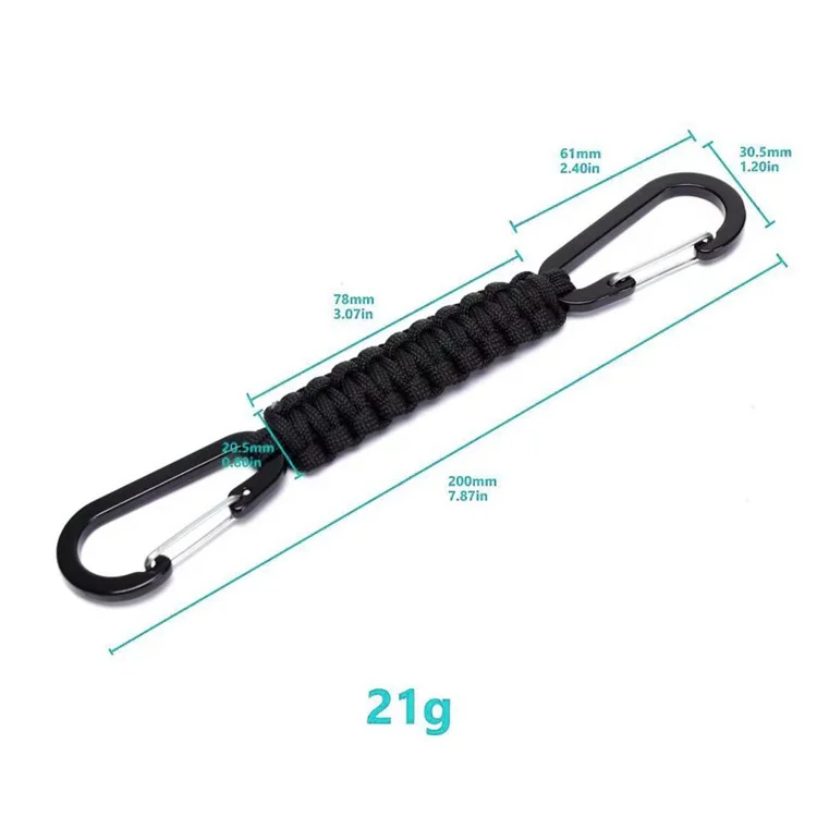 YT15010 Outdoor Climbing Paracord Llavero Carabinero Hecho a Mano Equipo de Emergencia - Verde del Ejército