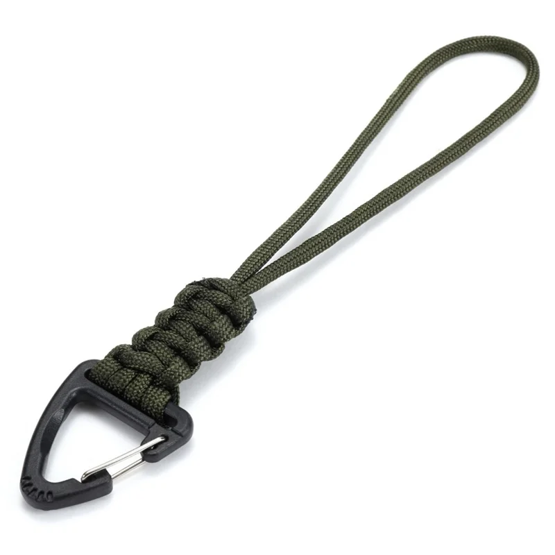 YHDE34 Udendørs Paracord Nøglelås Vævet Lanyard Karabinhage - Armégrøn