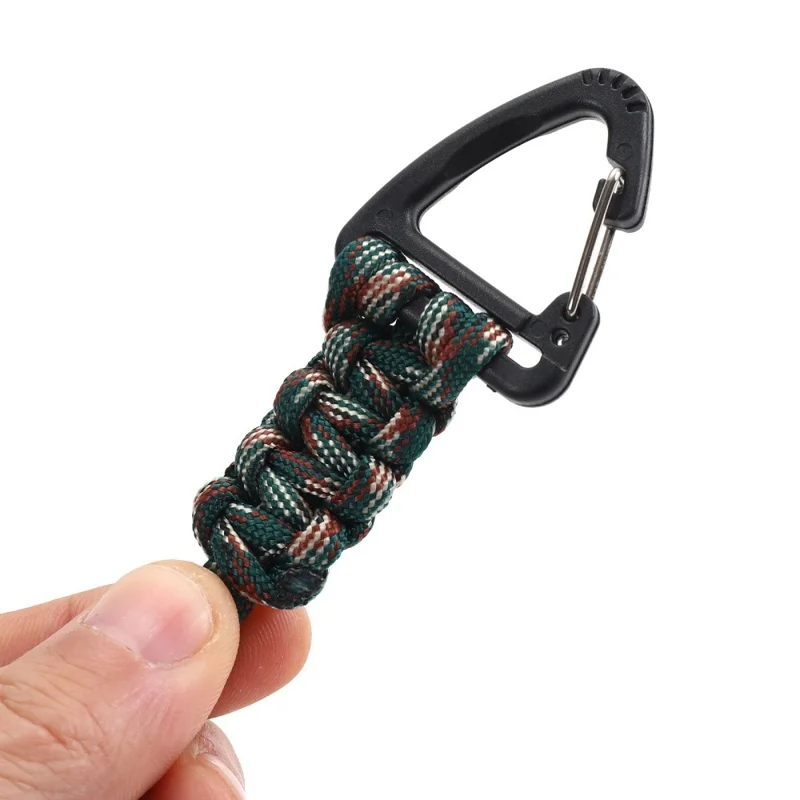 YHDE34 Udendørs Paracord Nøglelås Vævet Lanyard Karabinhage - Armégrøn