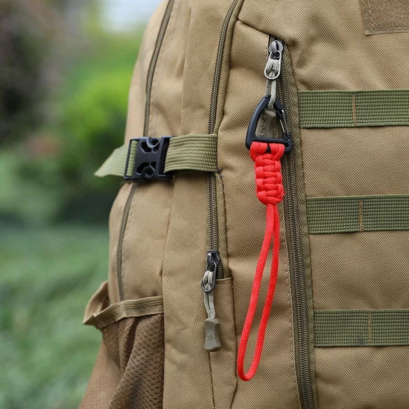 YHDE34 Udendørs Paracord Nøglelås Vævet Lanyard Karabinhage - Armégrøn