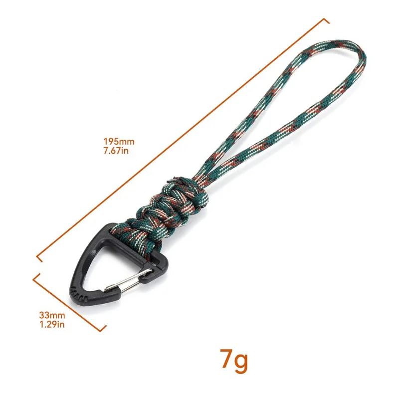 YHDE34 Udendørs Paracord Nøglelås Vævet Lanyard Karabinhage - Armégrøn