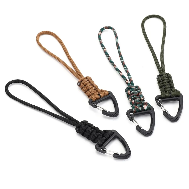 YHDE34 Outdoor Paracord Llavero Llave Tejido Cordón Mosquetón Gancho Colgante - Rojo
