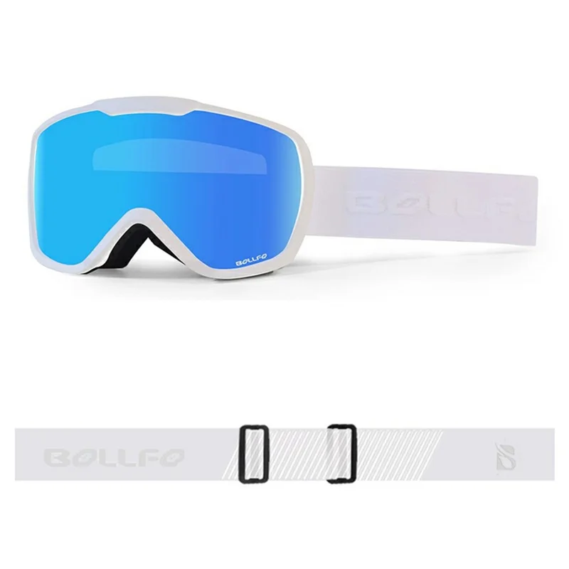 BOLLFOS BF642 Dual-Layer Anti-Fog PC+TPU Skiing Goggles for Men Women - Blue
