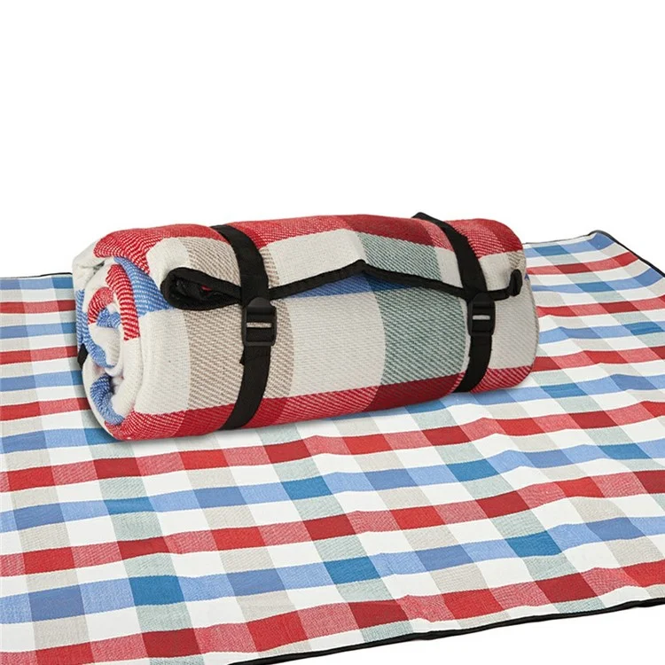 674754 Tapis de pique-nique portable imperméable de 150x200 cm pour le camping en plein air - Rouge + grande grille rouge 
