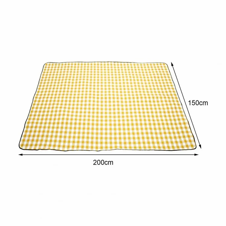 674754 150x200cm Tapete Portátil à Prova de Umidade para Piquenique Ao Ar Livre - Grelha Azul