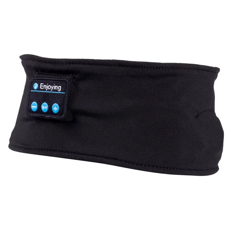 0094 Bluetooth-compatible Sports Headband Sleep Headphones Music Eye Mask - Black