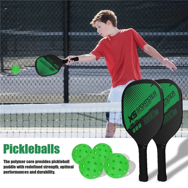 CG1415 Pickle Ball Racket Set Pickle Ball Paddle Kit with 2 Rackets + 4 Pickle Balls