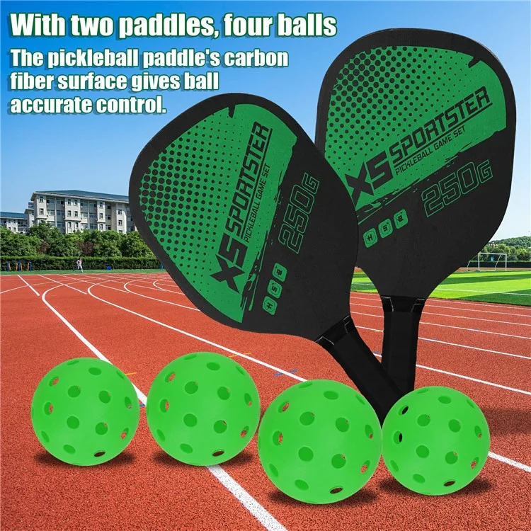 CG1415 Pickle Ball Racket Set Pickle Ball Paddle Kit with 2 Rackets + 4 Pickle Balls