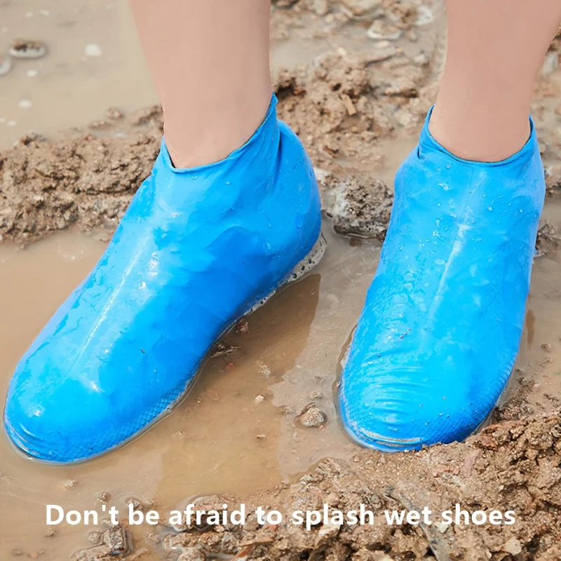 BANYUREN 1 Par de Cubiertas Impermeables para Zapatos Reutilizables Látex Antideslizante para Días de Lluvia - Negro / L