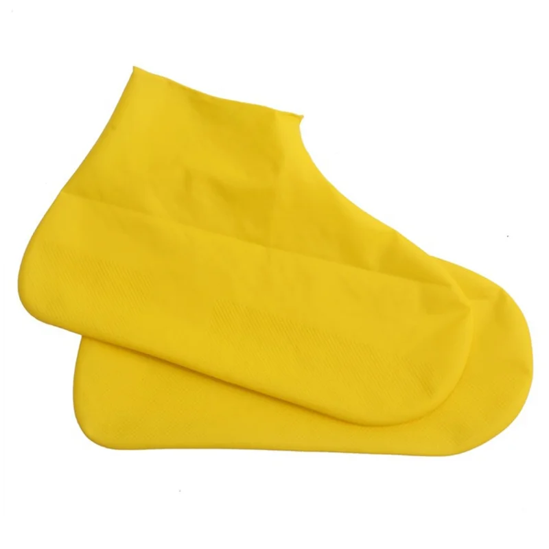 Banyuren 1 Par de Zapatos Impermeables Cubiertas de Látex Reutilizable de Látex Anti-slip Covers - Amarillo / L