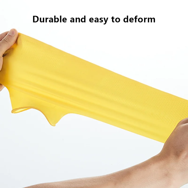 Banyuren 1 Par de Zapatos Impermeables Cubiertas de Látex Reutilizable de Látex Anti-slip Covers - Amarillo / L