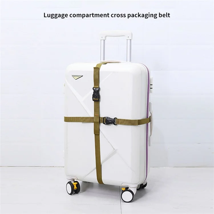 AOTU Adjustable Luggage Bag Binding Strap Travel Camping Equipment Suitcase Polyester Fixing Strap - Khaki